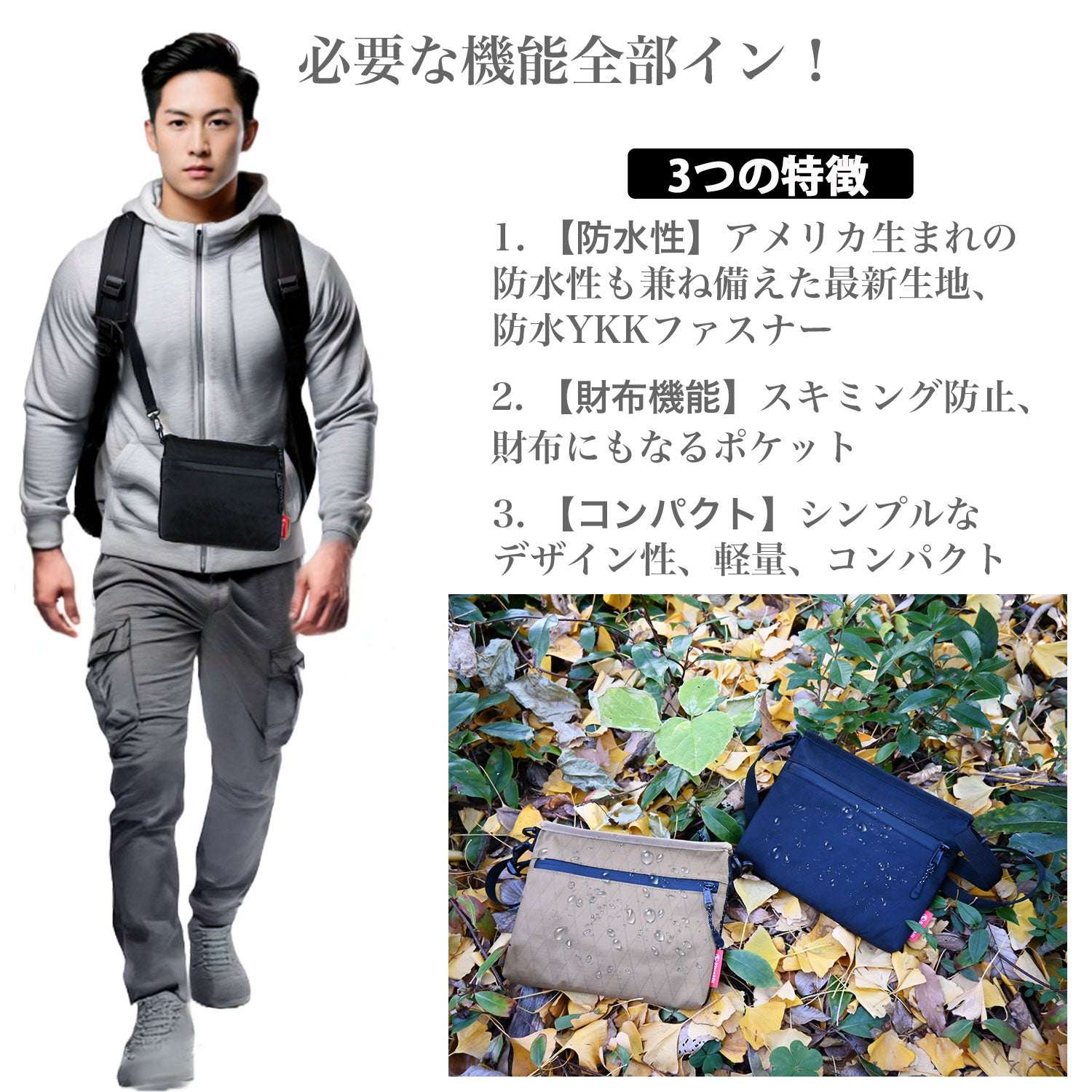 サコッシュ サコッシュバッグ 財布 メンズ ナイロン 防水 登山 サコッシュ サコッシュバッグ 財布 メンズ ナイロン 防水 登山